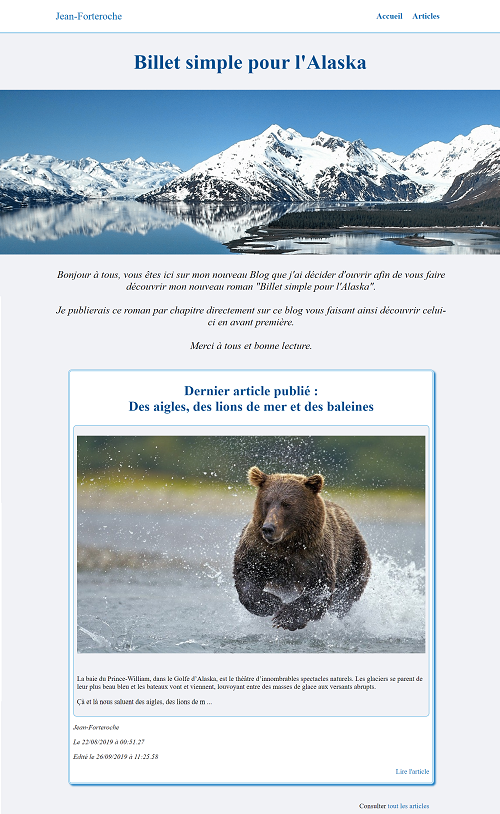 Billet simple pour l'Alaska>